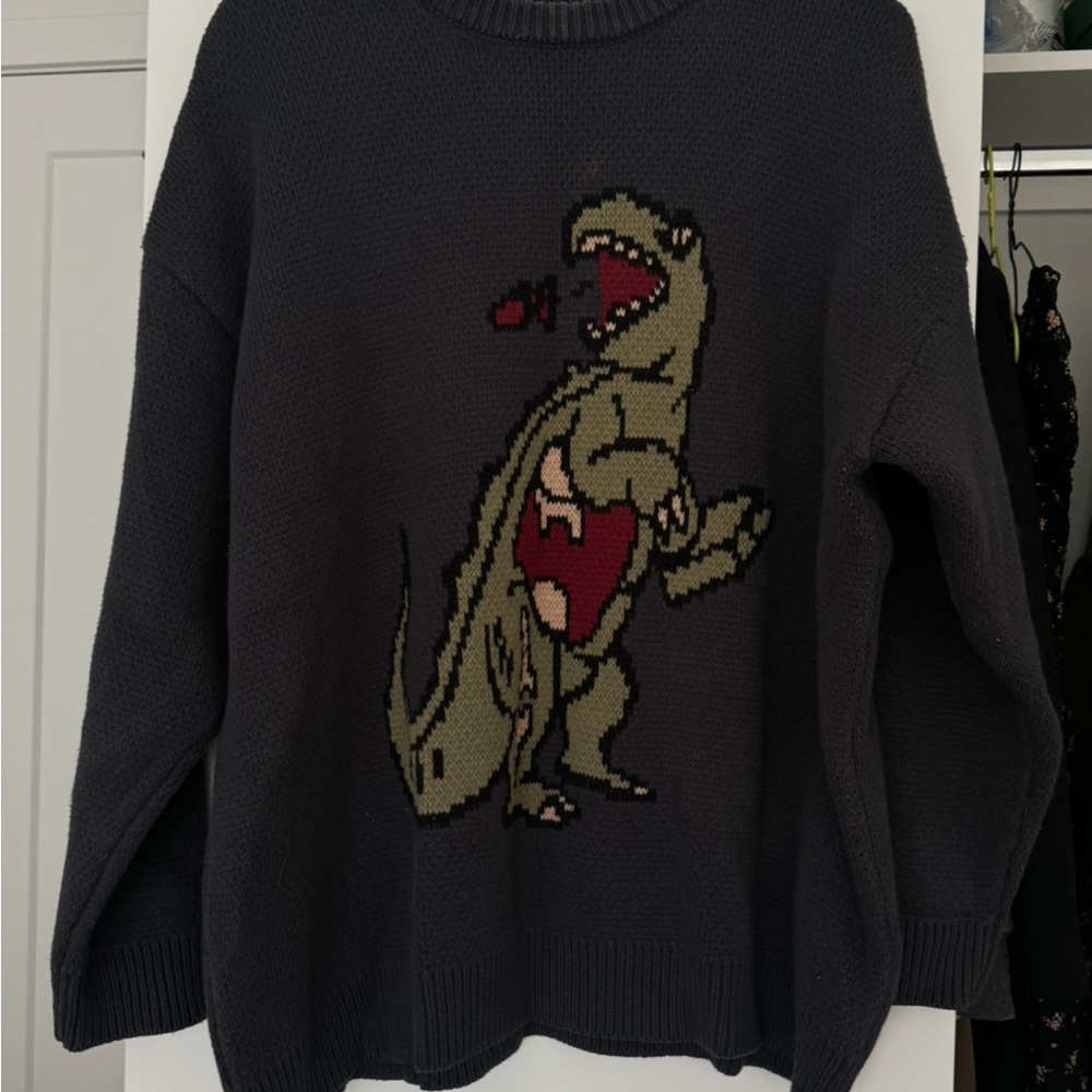 Dinosaur Graphic Oversized Sweater